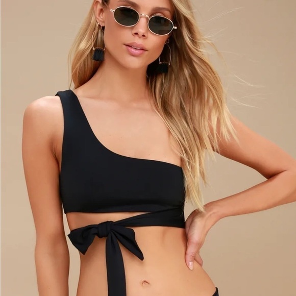 Tavik Womens Eve Wrap One Shoulder Bandeau Swim Bikini Top Size Large - Picture 8 of 12